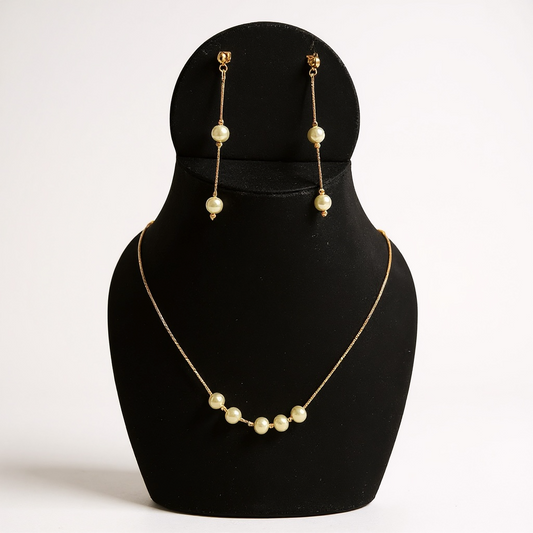 Silver Pearl Set (Rose Gold)