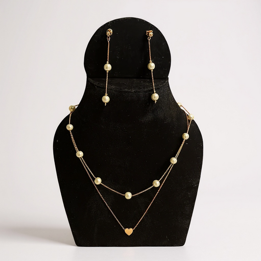 Twin chain pearl set (Rose gold)