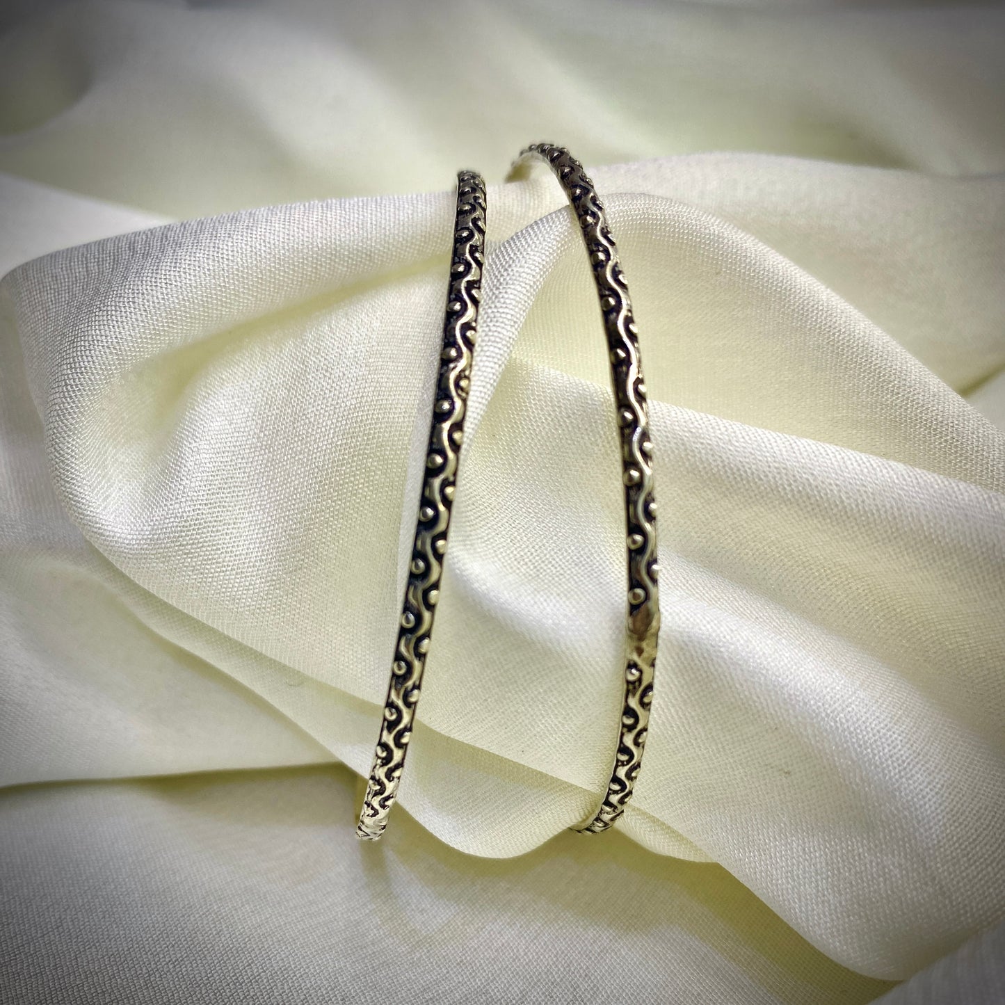 Silver Bangles - Stylish Oxidised (In Pairs)