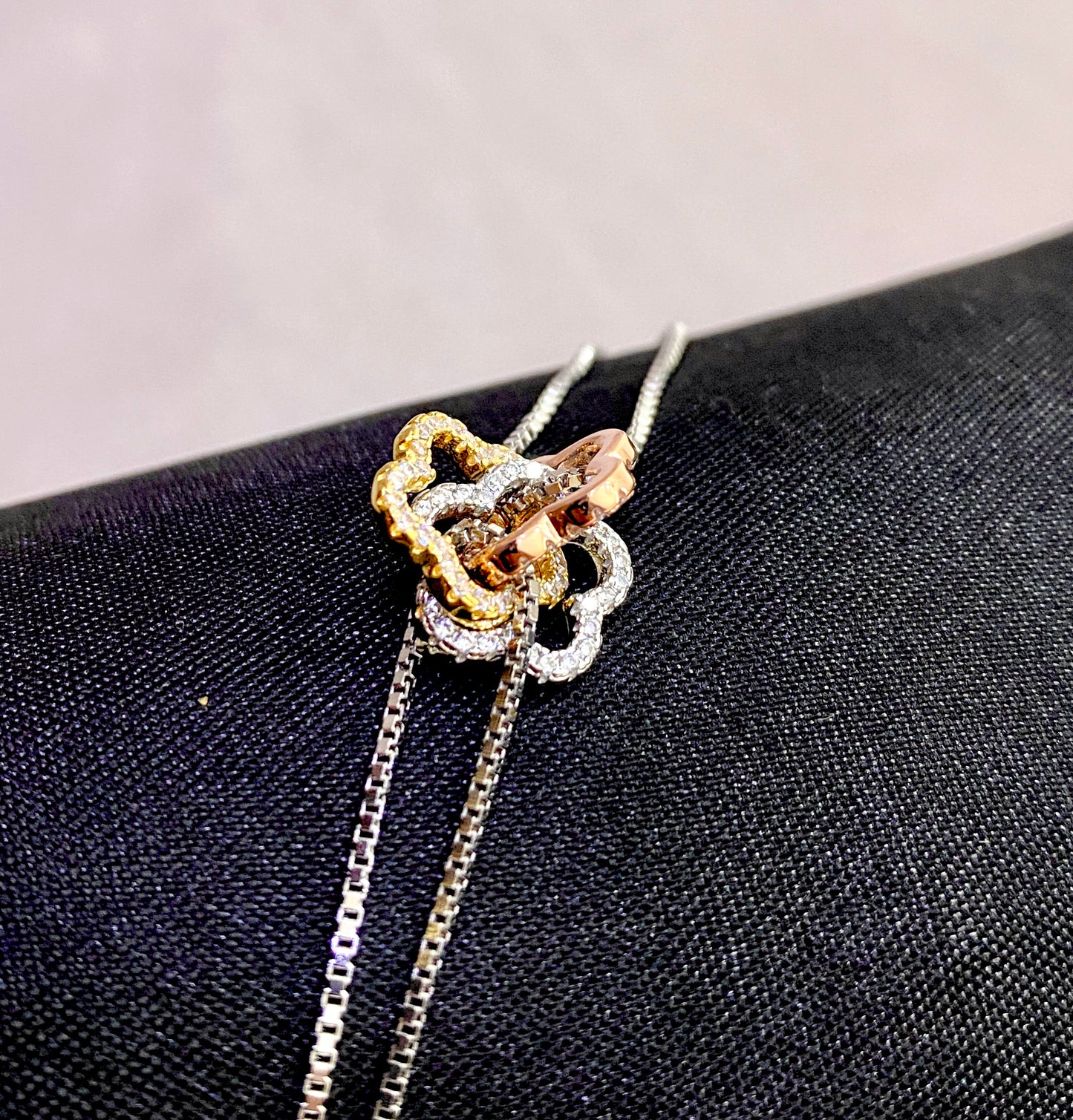 Flower Bracelet with twin chains