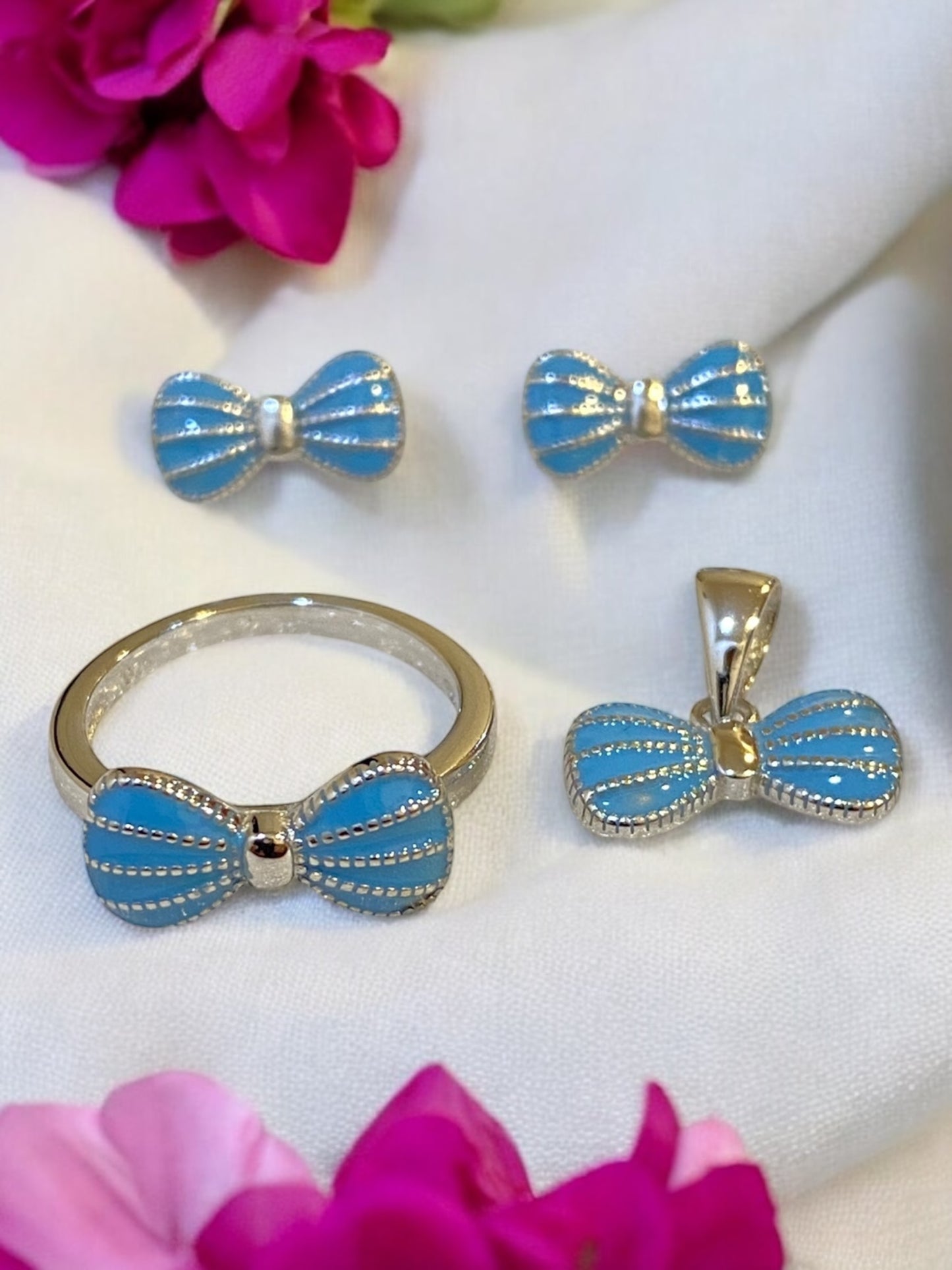 Bow Shaped Pendant, Tops & Ring for Kids