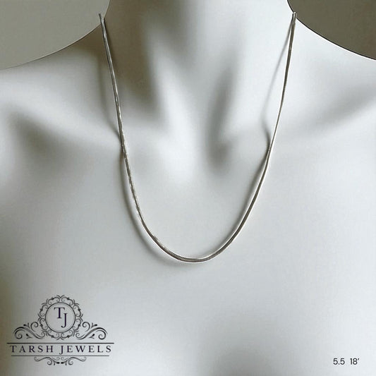 Silver Chain Smooth rounded pattern 18inch