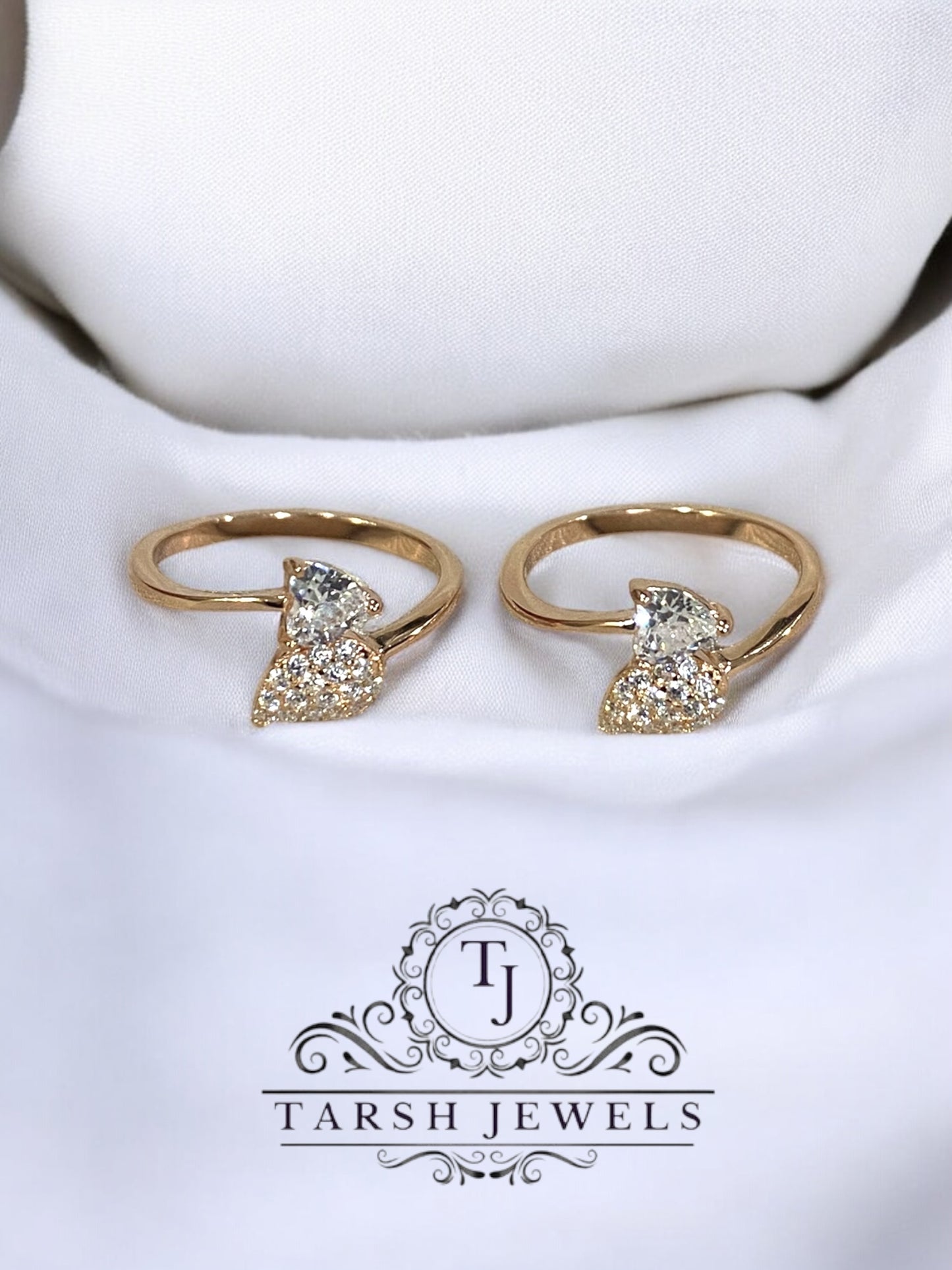 Rosegold Leaf Silver Toering