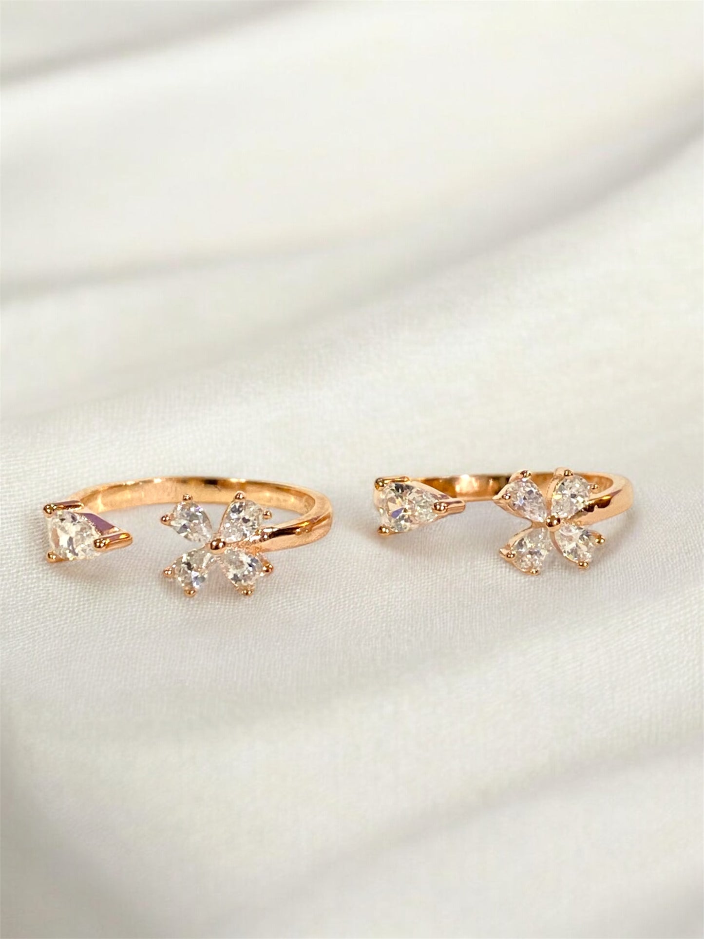 Rose Gold Silver Stone Toering