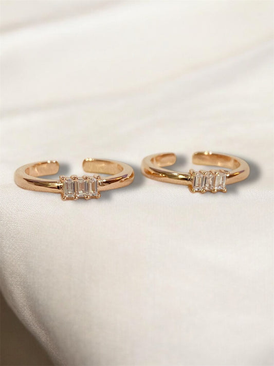 Rose Gold Silver Stone Toering