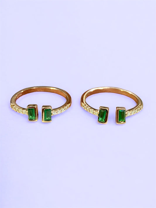 Rose Gold Silver Stone Toering