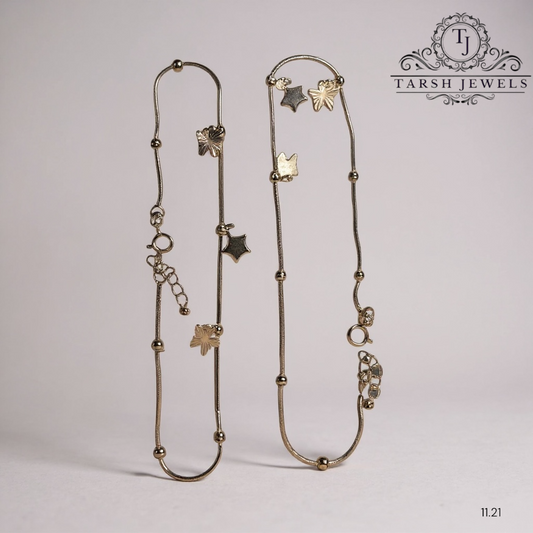 Star and Butterfly Anklet Silver