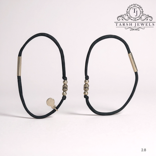 Silver Black Dhaaga Payal