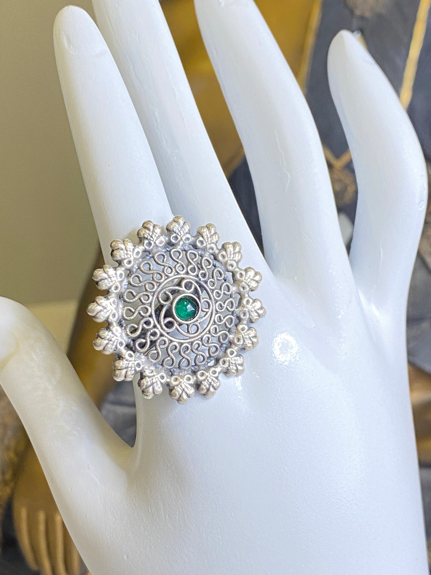 Adjustable Silver Designer Ring