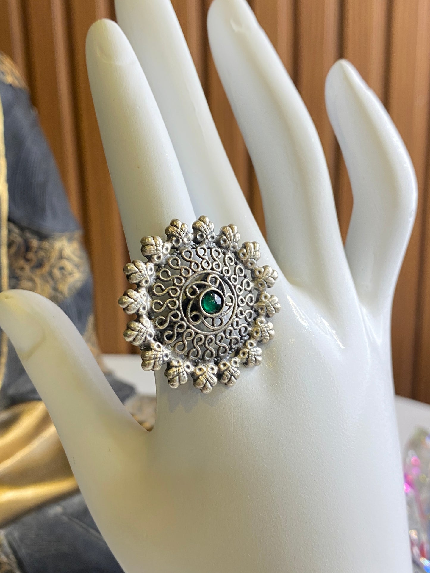 Adjustable Silver Designer Ring