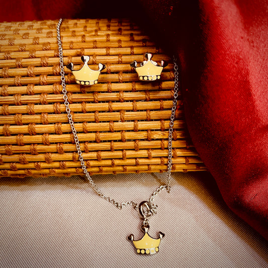 Silver Chain with Tops - Yellow Crown