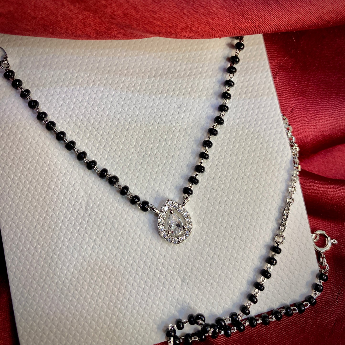 Mangalsutra Silver Chain With AD Pendant
