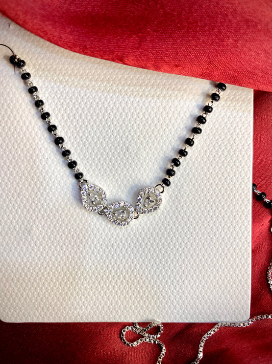 Mangalsutra Silver Chain With AD Pendant