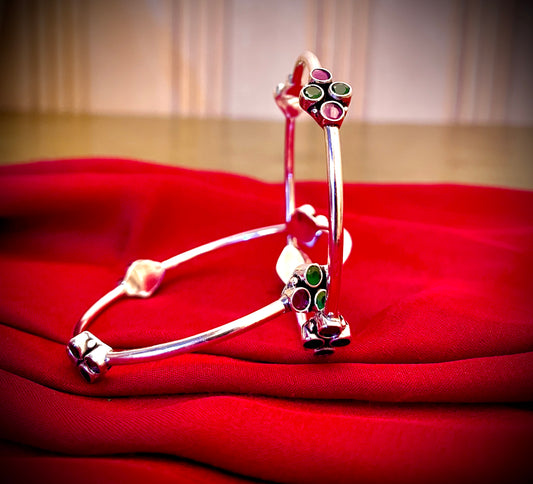 Green & Red Stone Kada (1 Pc)