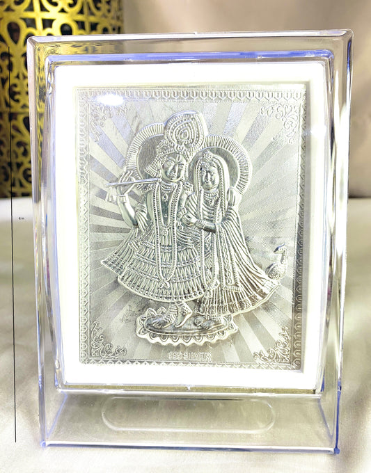 Radha Krishna Silver Photo Frame