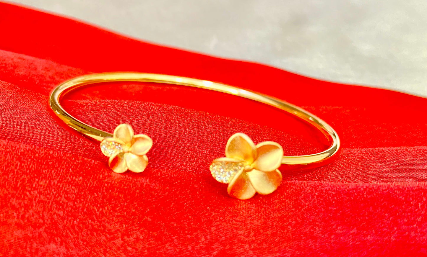 Silver Kada Floral (Rose Gold)