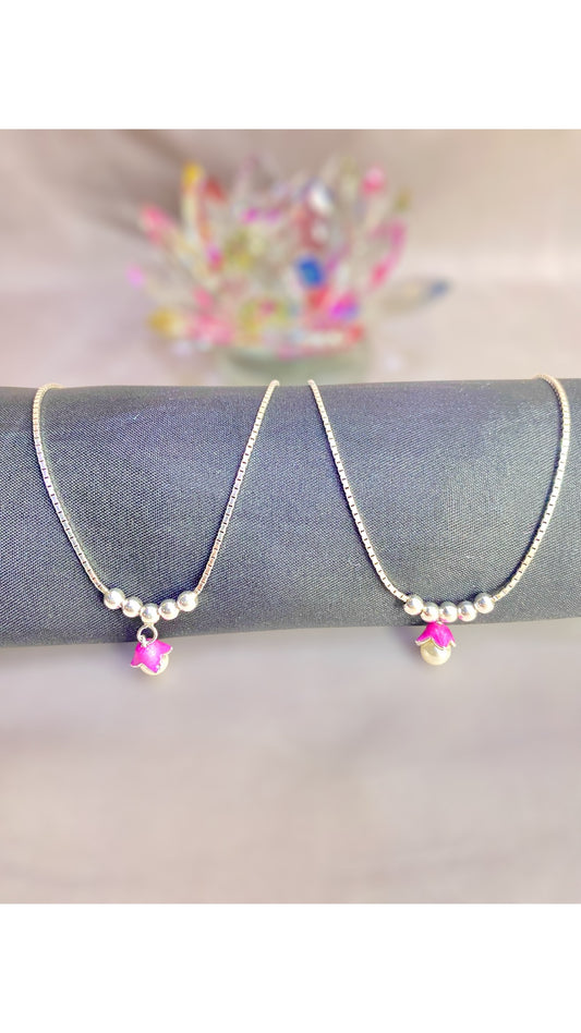 Pink Tulip Anklet