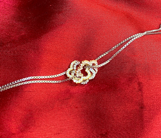 Flower Bracelet with twin chains