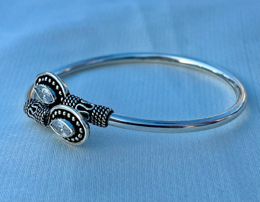Silver Kada with AD Stone