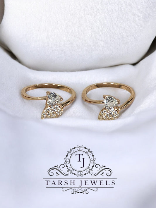 Rosegold Leaf Silver Toering