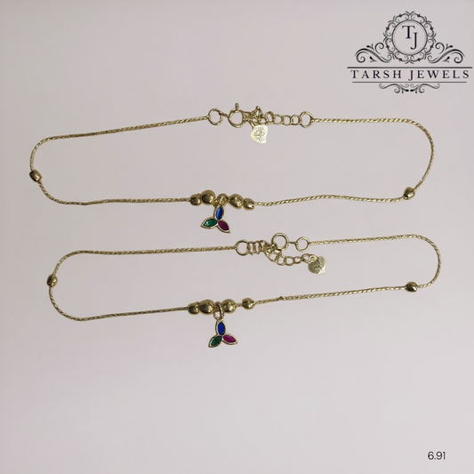 Floral Anklet Silver