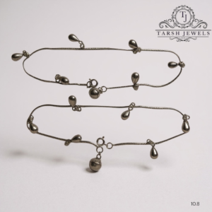 Drops Dangling Silver Anklet