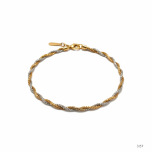 Cross Layered Silver and Gold Bracelet