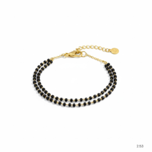 Blackbead Rosegold Silver Bracelet
