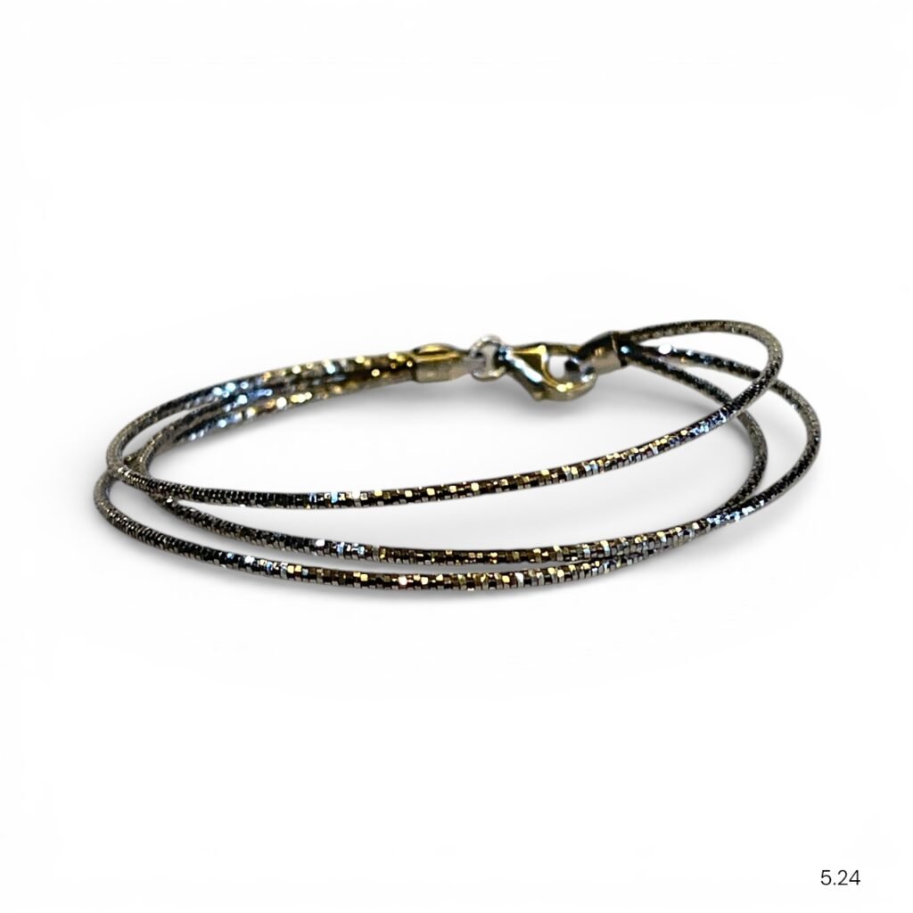 3 layered Rosegold and Silver bracelet