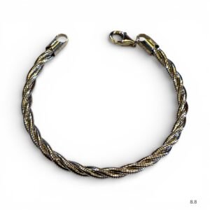 Rose gold and Silver Italian cross linked bracelet