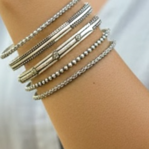 Set of 5 Oxidised Silver Bangles