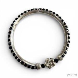 Black Moti Silver Kada Kids Age 2-4yrs