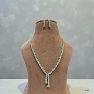 Beautiful Diamond (AD) Silver Necklace Set