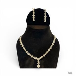 Beautiful Diamond(AD) Silver Necklace Set