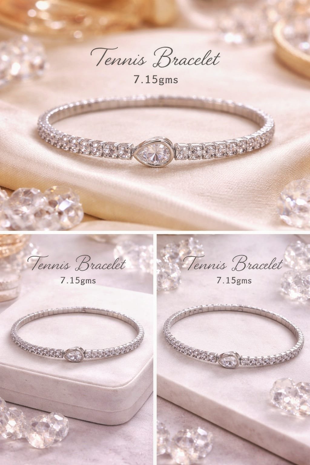 Italian Bracelet with Heart - Silver