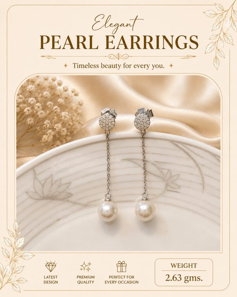Dangling Pearl Silver Tops