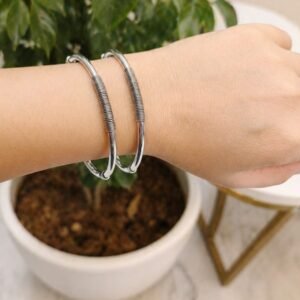 silver bangles oxidised