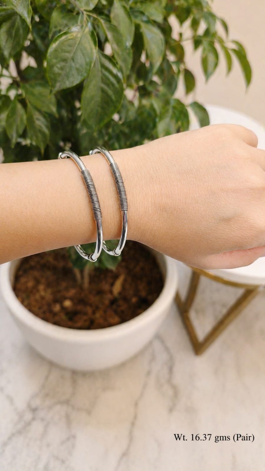 silver bangles oxidised