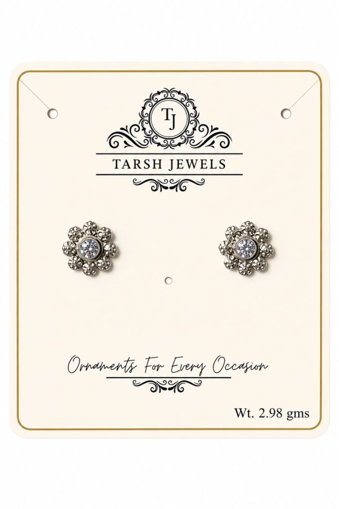 floral silver studds