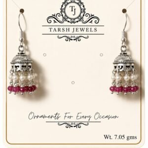 The Noor Silver Jhumkas