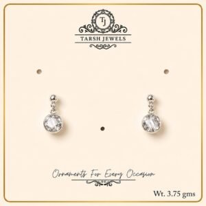 The Elara – Silver Solitaire Drop Earrings