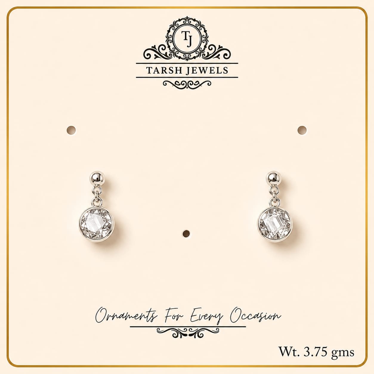 The Elara – Silver Solitaire Drop Earrings