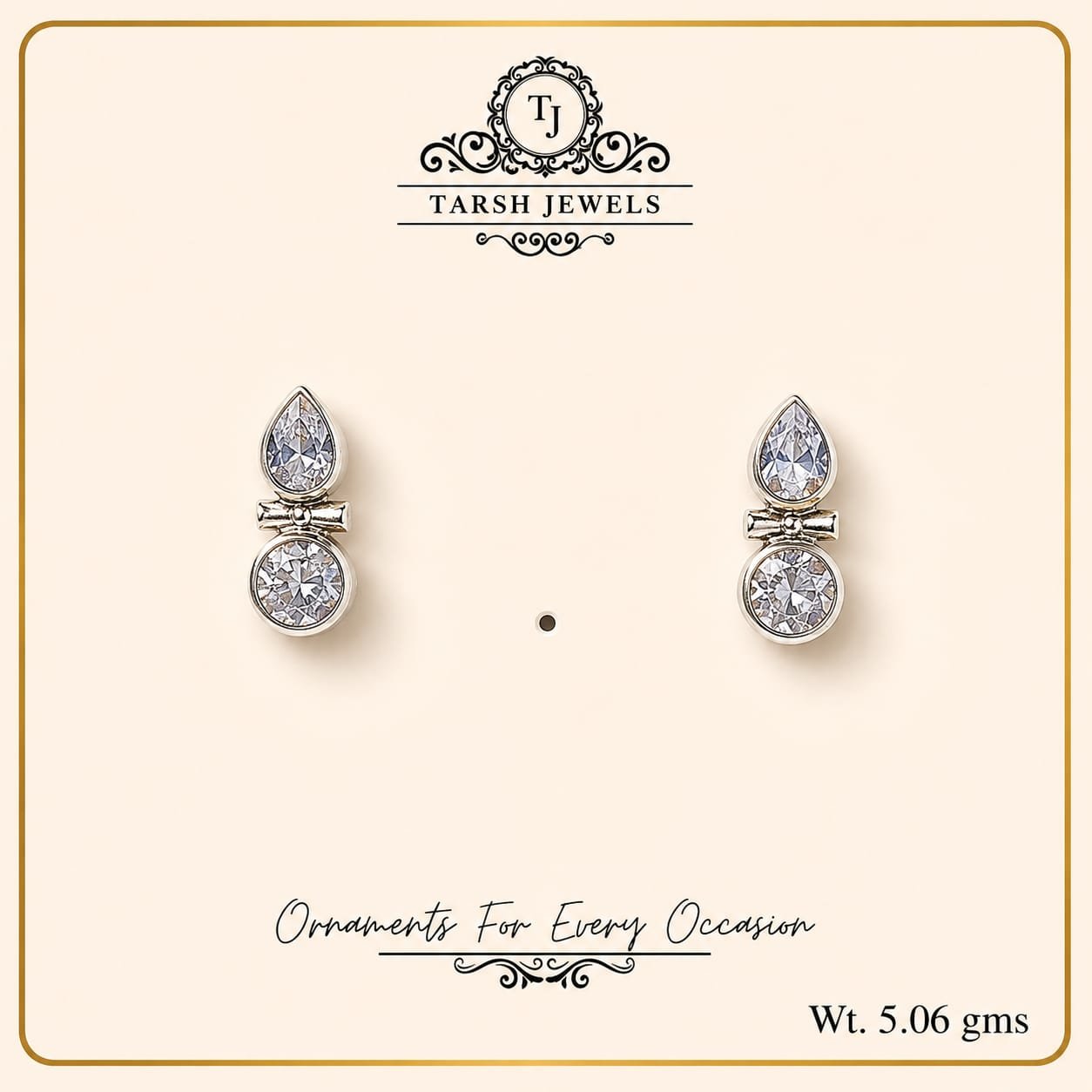 The Lucienne – Silver Duo Crystal Stud Earrings