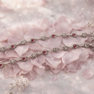 The Nayara – 925 Sterling Silver Ruby & Crystal Anklets
