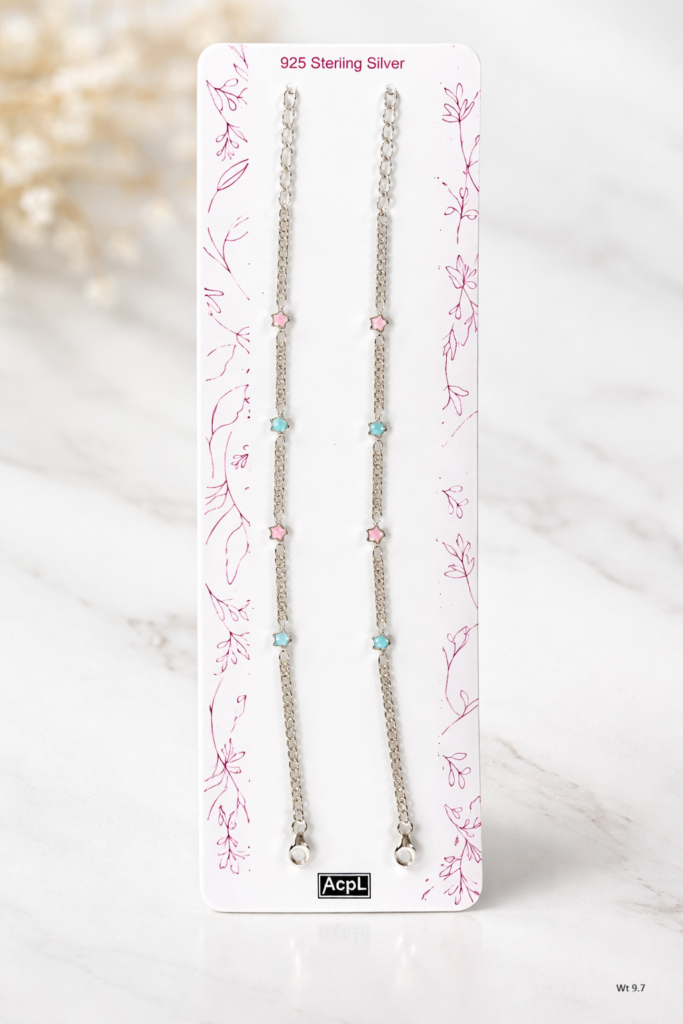 Silver Color Star Anklet