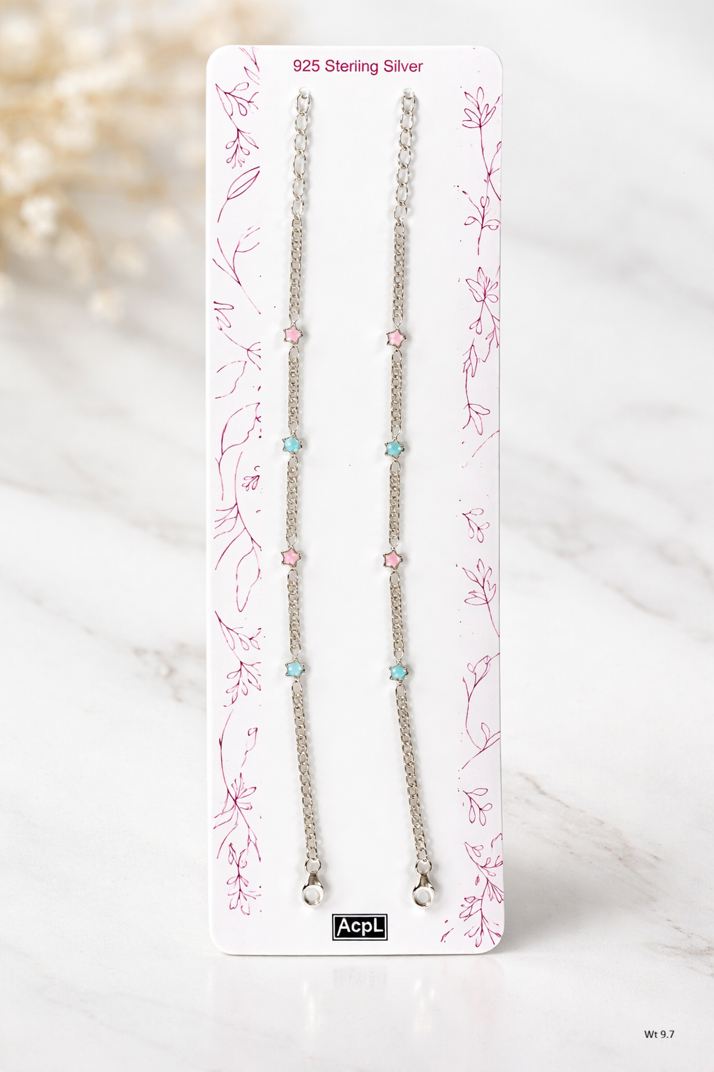 Silver Color Star Anklet