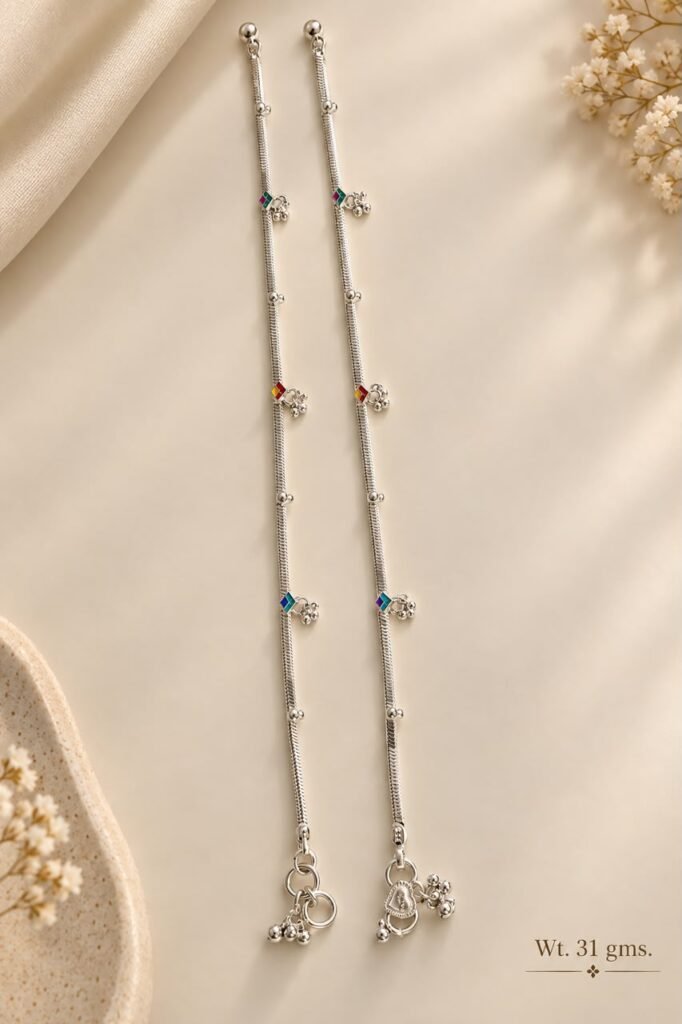Snake Chain Anklet with Colorful Charms