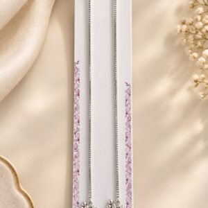 Silver Floral Anklets