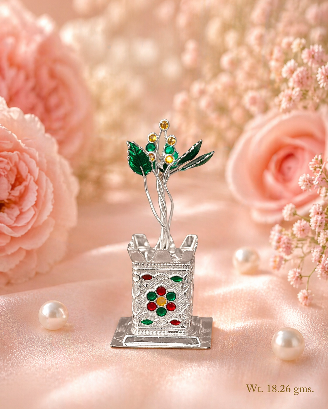 925 Sterling Silver Tulsi Ji Pooja Idol